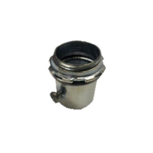 Conector 1 1/4" (32mm) pared delgada con tornillo galvanizado etiqueta verde