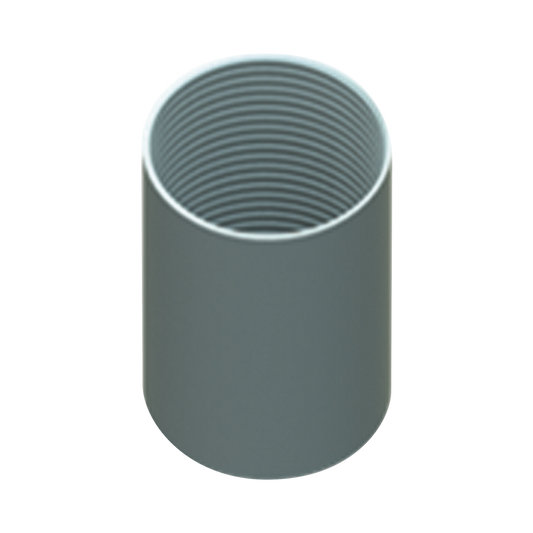 Cople 1 1/4" (32mm) pared gruesa con rosca galvanizado etiqueta amarilla