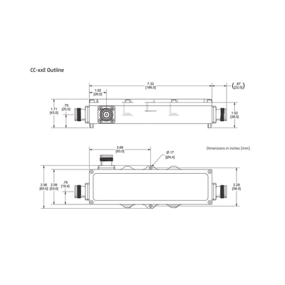 Acoplador direccional 8dB 575-2700MHz 300W - 161 dBc 4.3 - 10 IP67