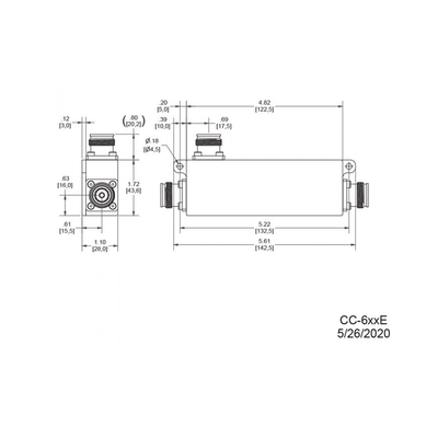 Acoplador direccional 8dB 617-5925MHz 300W-161dBc 4.3-10 IP67