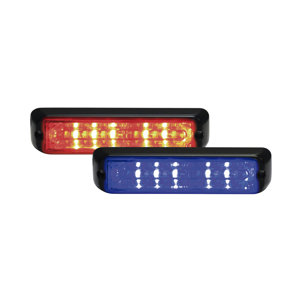 Luz de advertencia LED direccional de doble color SAE Clase I color rojo azul