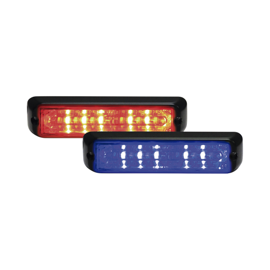 Luz de advertencia LED direccional de doble color SAE Clase I color rojo azul