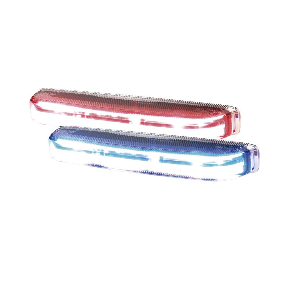Luz direccional led con montaje: color- dual , estrecho, superficie y rejilla, 69 patrones de flash, 12-24vdc, rojo / azul