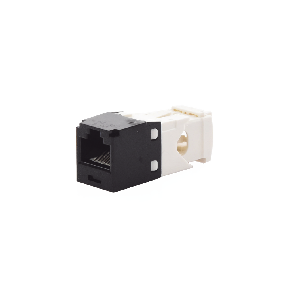 Conector Jack RJ45 Estilo TG, Mini-Com, Categoría 6, de 8 posiciones y 8 cables, Color Negro