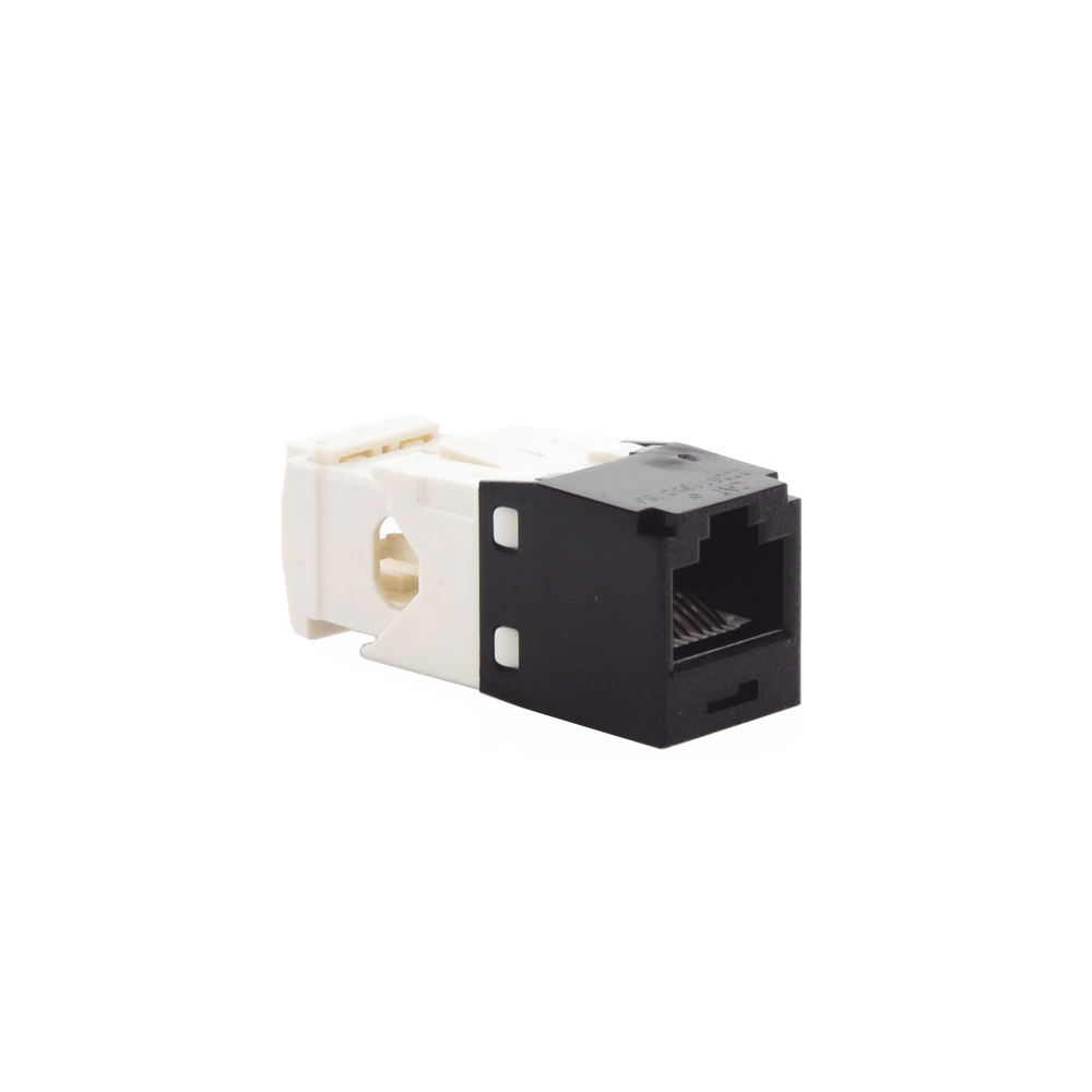 Conector Jack RJ45 Estilo TG, Mini-Com, Categoría 6, de 8 posiciones y 8 cables, Color Negro
