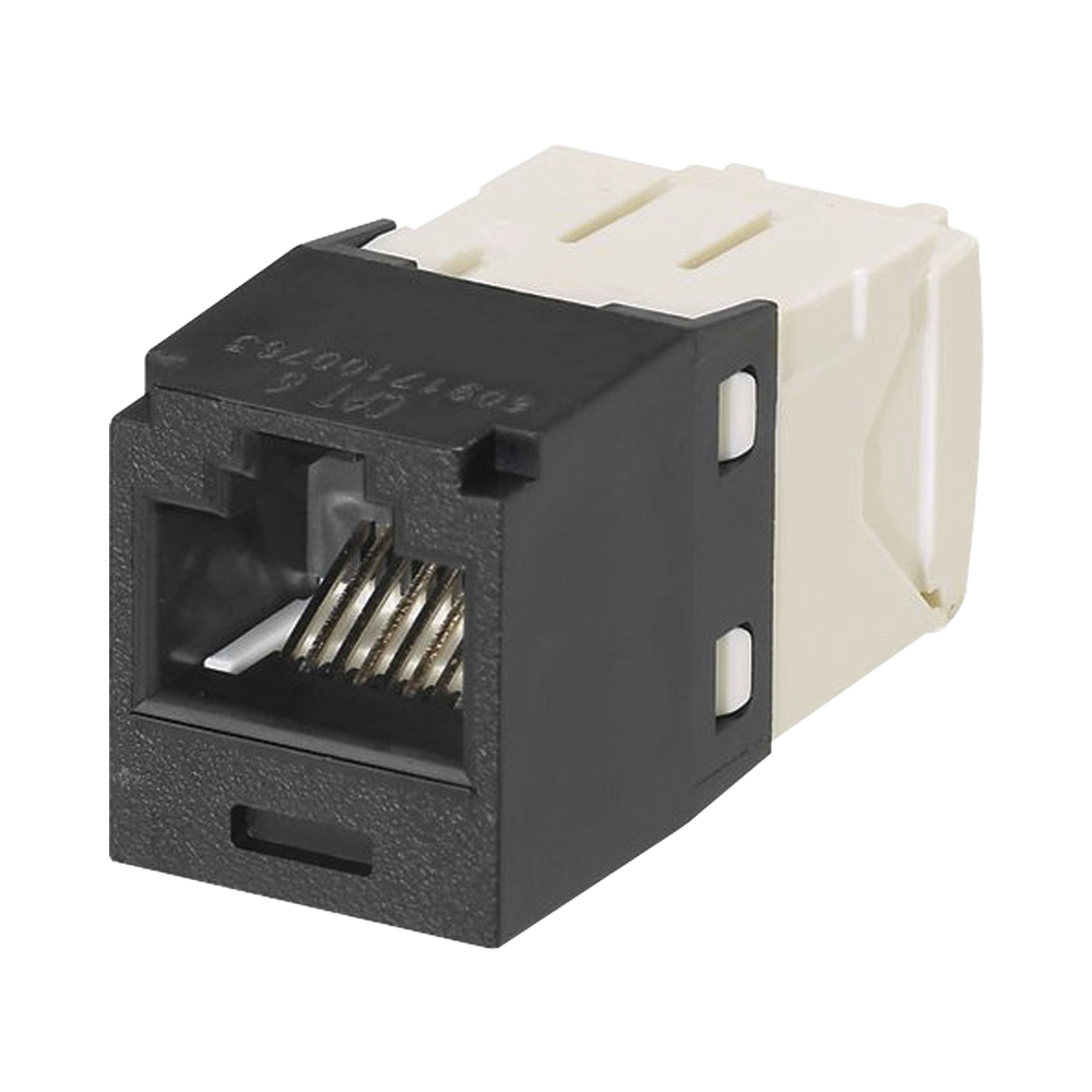 Conector Jack RJ45 Estilo TG, Mini-Com, Categoría 6, de 8 posiciones y 8 cables, Color Negro