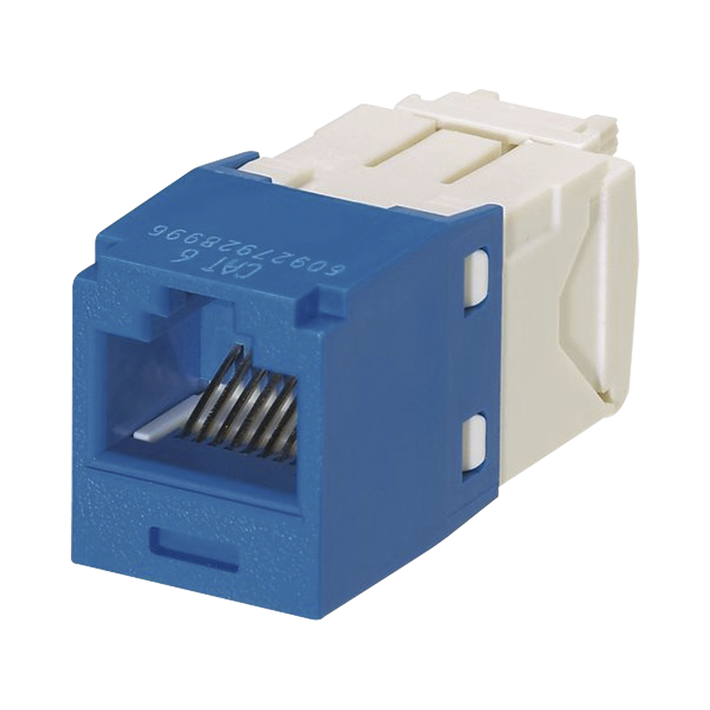 Conector Jack RJ45 Estilo TG, Mini-Com, Categoría 6, de 8 posiciones y 8 cables, Color Azul