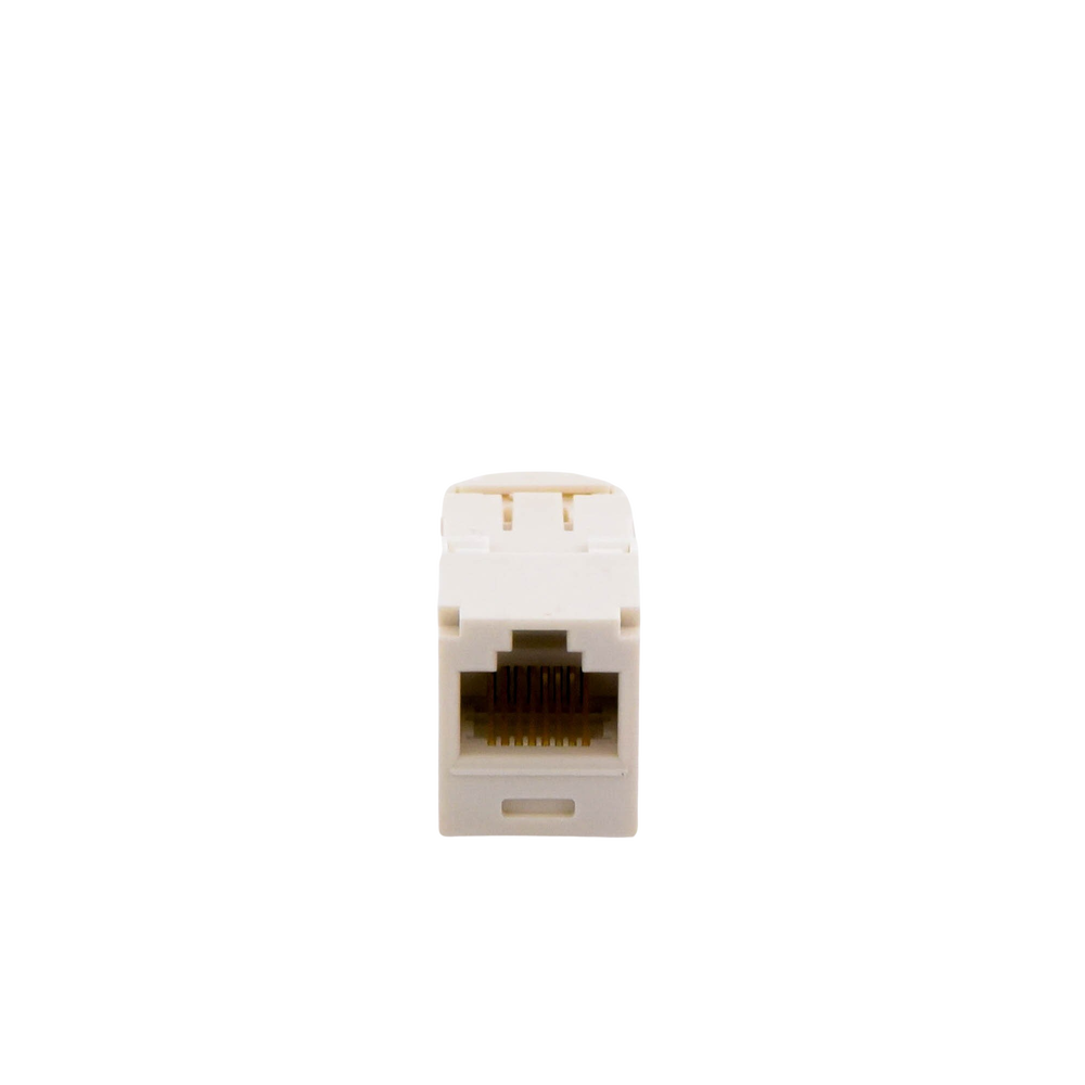 Conector Jack RJ45 Estilo TG, Mini-Com, Categoría 6, de 8 posiciones y 8 cables, Color Blanco Mate