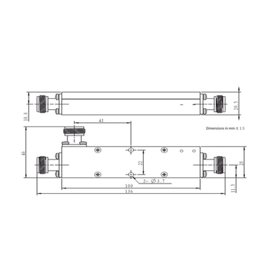 Acoplador direccional 15dB 694-2700 50W tipo N