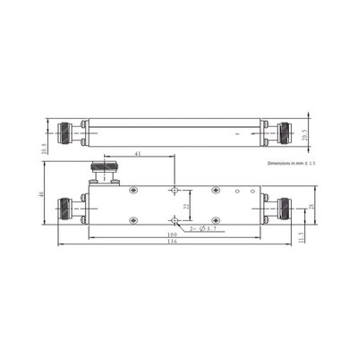 Acoplador direccional 6dB 694-2700 50W tipo N