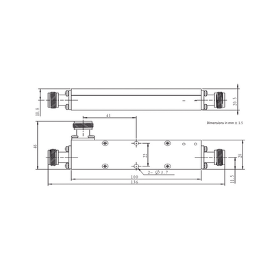 Acoplador direccional 10dB 694-2700 50W tipo N