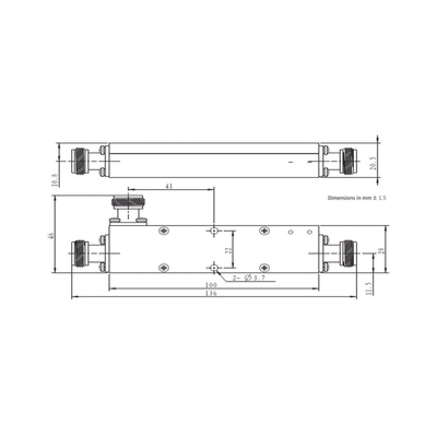 Acoplador direccional 20dB 694-2700 50W tipo N