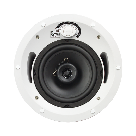 Altavoz comercial de 2 vías, 70V /100V /8 Ohms, en techo, woofer de polipropileno 6.5 in, tweeter PEI 3/4in, 5-60 Watts, UL 
