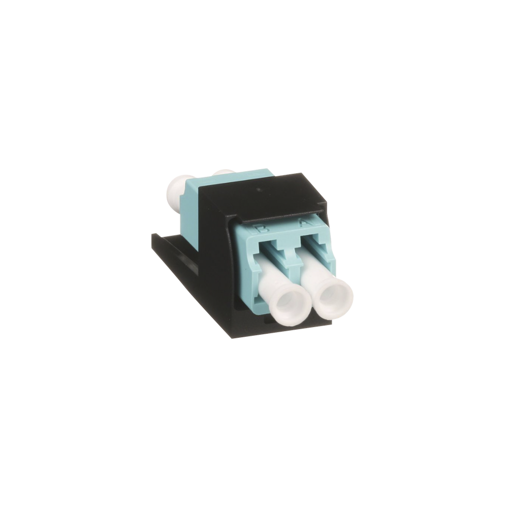 LC Duplex Coupler Module, for OM3/OM4 Multimode Optical Fiber, Mini-Com Type, Aqua Color