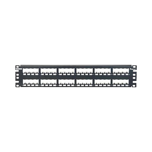 Panel de Parcheo Modular Mini-Com (Sin Conectores), Plano, Totalmente Blindado, de 48 puertos, 2UR