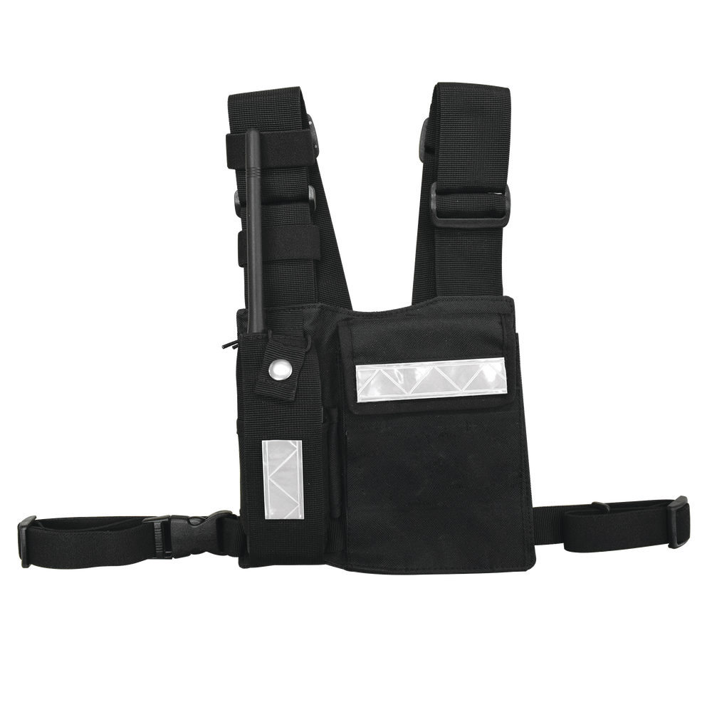 Pechera Universal Sin Logo con Soporte para Radio y Bolígrafo más Bolsa con Cinta Adherente para su Seguridad.