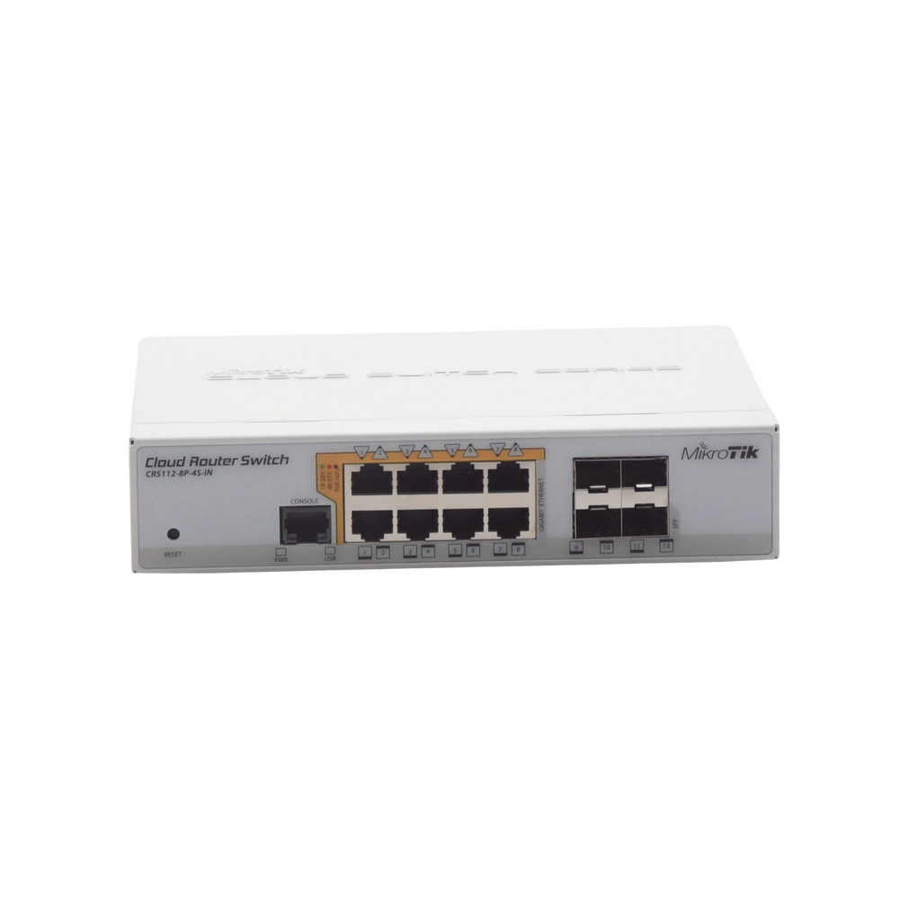 Cloud Router Managed Switch L3, 8 ports 10/100/1000 Mbps w/Passive PoE or 802.3af/at, 4 SFP Ports