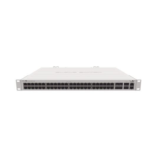 (CRS354-48G-4S+2Q+RM) Cloud Router Switch 48 puertos Gigabit Ethernet, 4 puertos SFP+ 10G, 2 puertos QSFP+ 40G, Montaje en Rack
