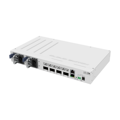 Switch 100 Gigabit / 4 Puertos QSFP28 / 16x25G Líneas / Chip Marvell Prestera 98DX4310 / RouterOS v7 Nivel 5 / Dual Fuen