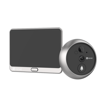 Timbre Con Mirilla y Pantalla Wi-Fi de Batería Recargable / Para Instalarse en Puerta / Cámara 2MP / Detección de Movimi