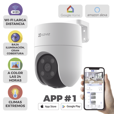Camara PT WiFi / 3 Megapixel / Cobertura 360° / Detección humana / Seguimiento Inteligente / Sirena / Luz Parpadeante / 