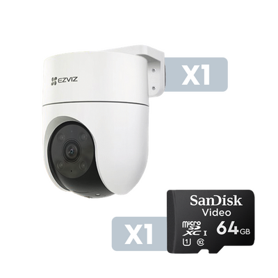 Cámara IP PT Exterior 4 Megapíxel + Micro SD SANDISK / Wi-Fi / Seguimiento Inteligente / Deteccion Inteligente de Humano