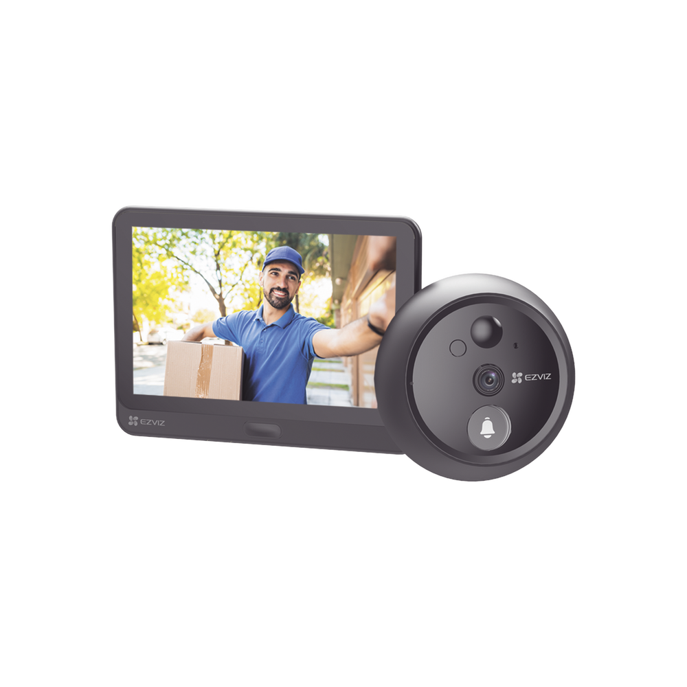Videoportero Con Mirilla y Pantalla Wi-Fi de Batería Recargable / Para Instalarse en Puerta / Cámara 1080P / Sensor PIR / Detección de Movimiento / Audio de Dos Vías / Uso en Interior