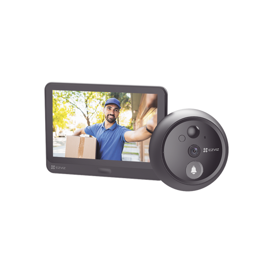 Videoportero Con Mirilla y Pantalla Wi-Fi de Batería Recargable / Para Instalarse en Puerta / Cámara 1080P / Sensor PIR / Detección de Movimiento / Audio de Dos Vías / Uso en Interior