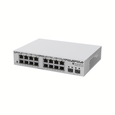 Switch MikroTik CSS318-16G-2S+IN / 16 Puertos Gigabit Ethernet / 2 Puertos SFP+ 10G / Filtrado MAC y VLANs / SwOS Config