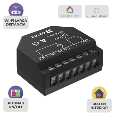 Relevador Wi-Fi Inteligente / 1Salida de Relay / Control Remoto / Horarios Personalizados / Registro de Consumo / 110-24