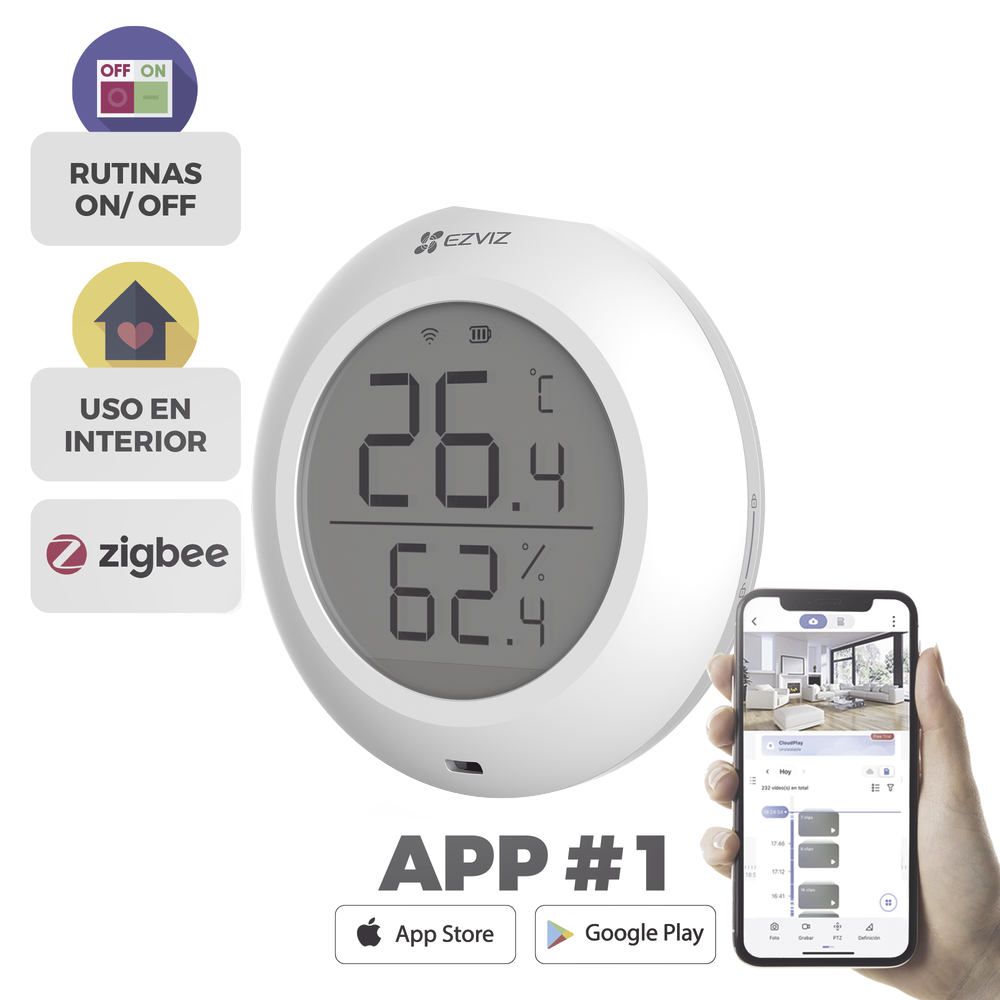 )SENSOR DE TEMPERATURA Y HUMEDAD COMPATIBLE CON HUB CS-A3