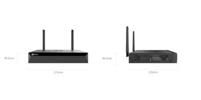 NVR Inalámbrico 4 canales / Admite Cámaras hasta 5 Megapixel (3K) / Salidas HDMI y VGA / Tecnología H.265 / Almacenamien