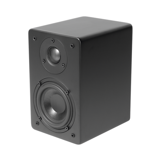 Altavoz de Estantería, Woofer de fibra de vidrio 4in, Tweeter de aluminio 1in, Acabado negro mate, 5-40 watts, 8ohms
