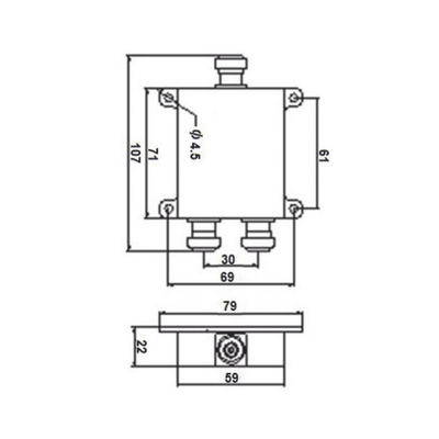 DIVISOR WILKINSON DE 2 VIAS 694-2700MHz 50W -154DBC TIPO N 4.3-10 IP67