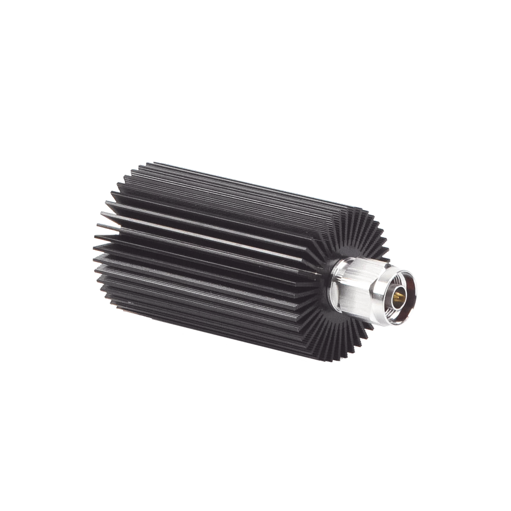 Carga Terminal de 50 Ohm, 0-960 MHz, Perdida por Retorno de 25 dB, 30 Watt, Conector N Macho para Circuladores dB Spectra.