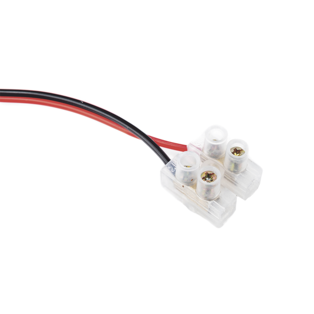 Power Cable with Male Connector to Screw-on Terminal Block / 18 AWG Gauge / 28.5 cm Length / Ideal for powering cameras.