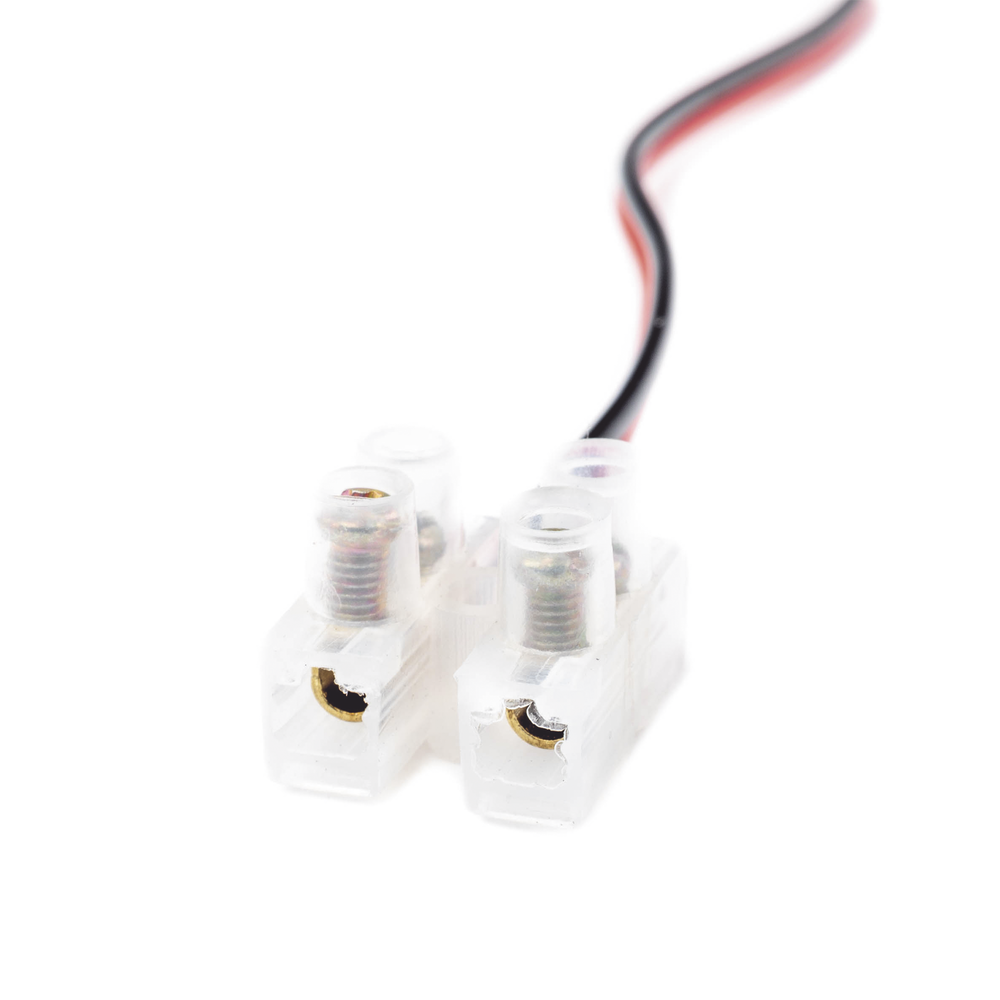 Power Cable with Male Connector to Screw-on Terminal Block / 18 AWG Gauge / 28.5 cm Length / Ideal for powering cameras.