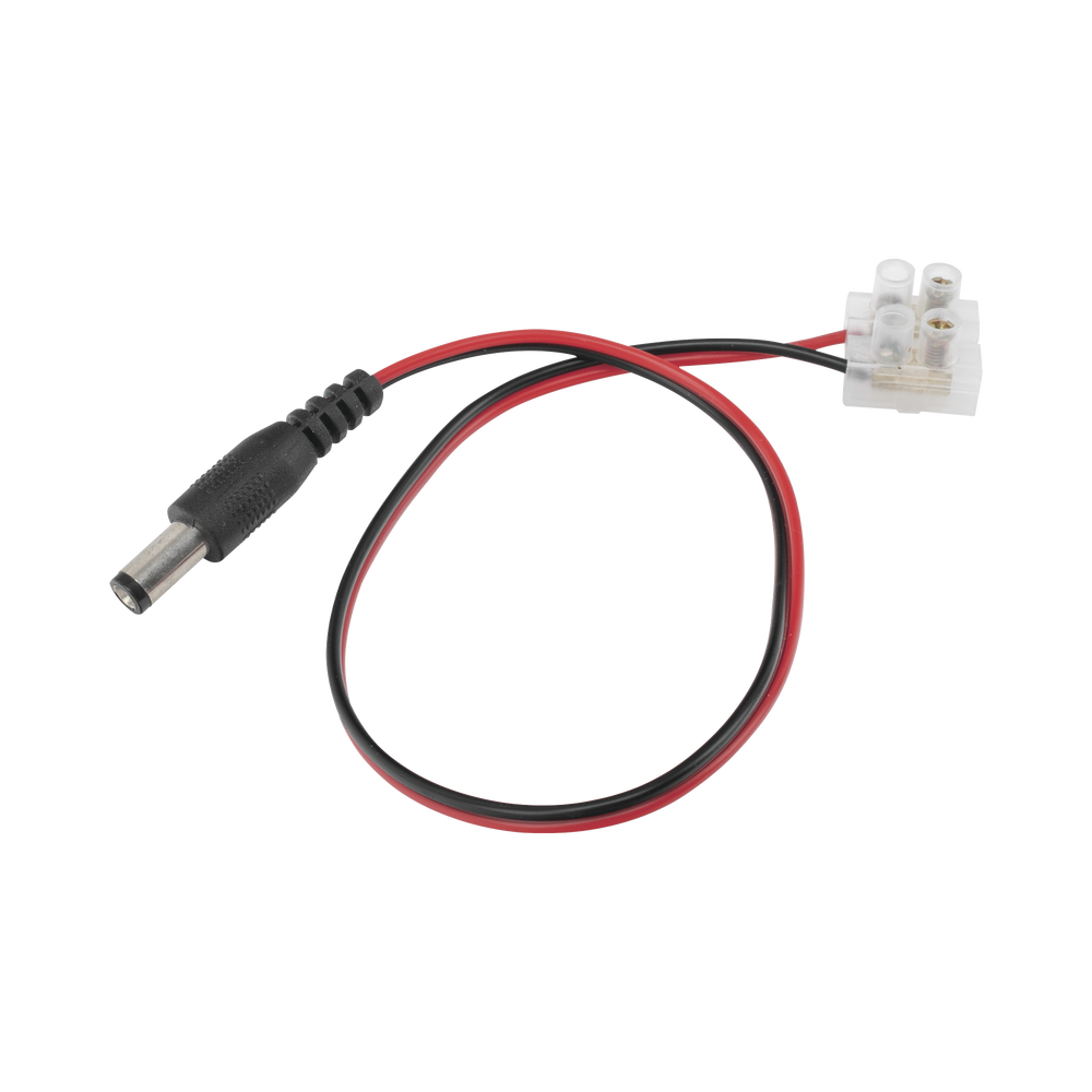 Cable de Alimentación con Conector Macho a Bloque de Terminal Atornillable / Calibre 18 AWG / Longitud  28.5 cm / Ideal para alimentacion de Cámaras.
