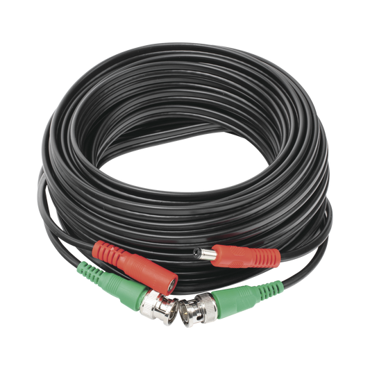 Cable Coaxial Armado con Conector BNC (Video) y Alimentación / Longitud de 10 mts / Optimizado para Cámaras 4K / Uso en Interior.