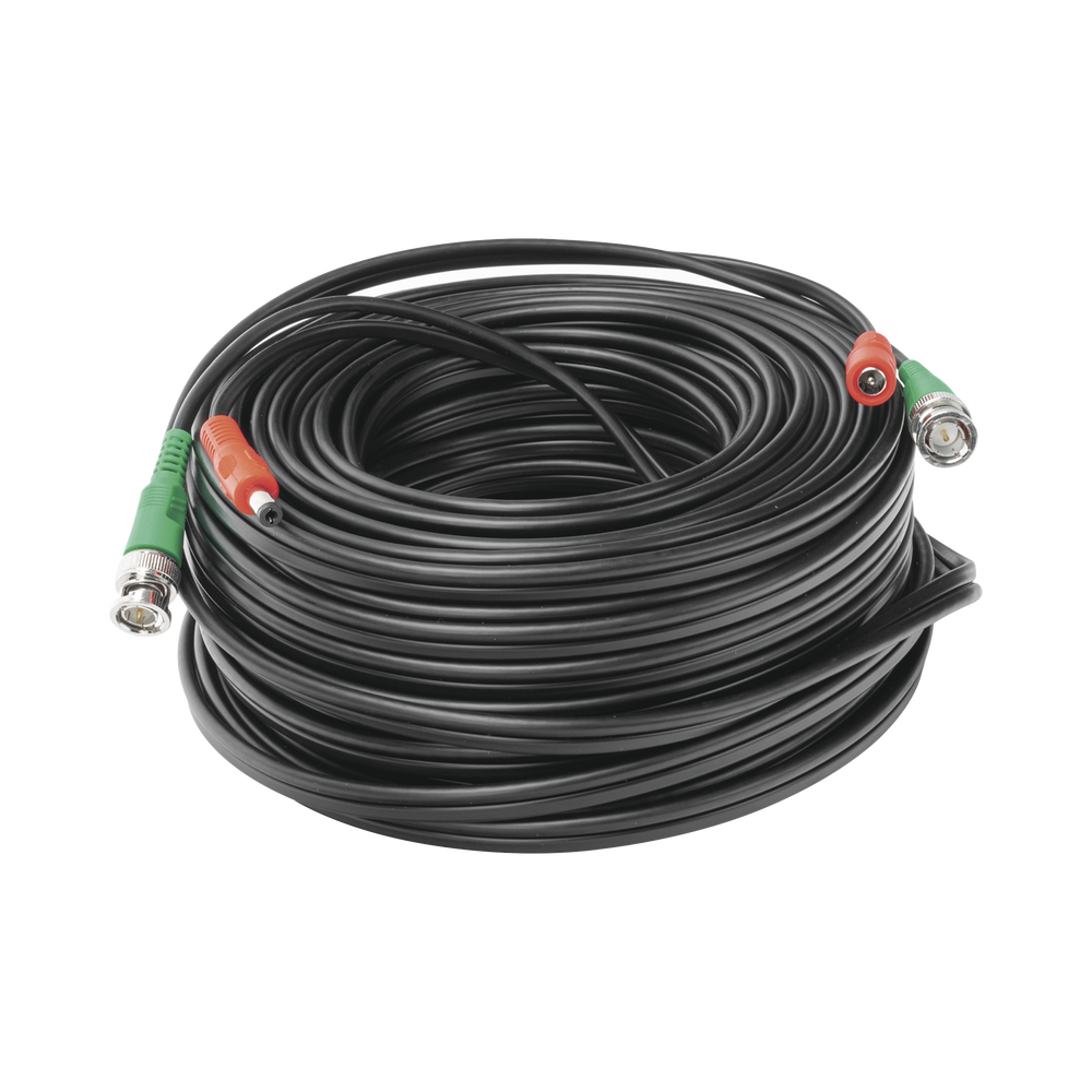 Cable Coaxial Armado con Conector BNC (Video) y Alimentación / Longitud de 30 mts / Optimizado para Cámaras 4K / Uso en Interior.