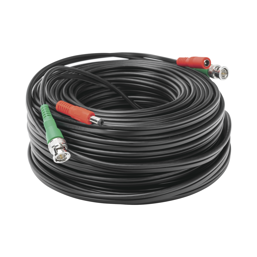 Cable Coaxial Armado con Conector BNC (Video) y Alimentación / Longitud de 30 mts / Optimizado para Cámaras 4K / Uso en Interior.