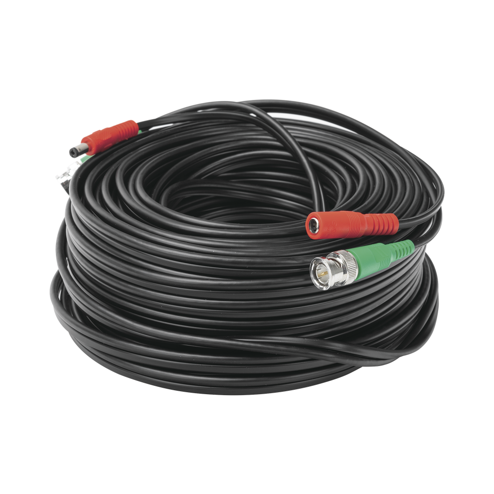 Cable Coaxial Armado con Conector BNC (Video) y Alimentación / Longitud de 30 mts / Optimizado para Cámaras 4K / Uso en Interior.