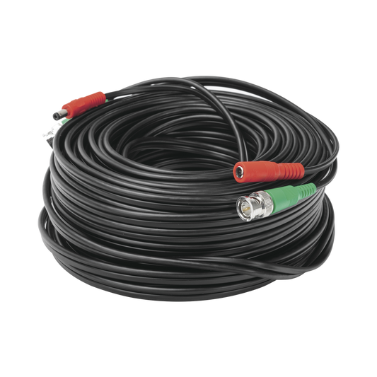 Cable Coaxial Armado con Conector BNC (Video) y Alimentación / Longitud de 30 mts / Optimizado para Cámaras 4K / Uso en Interior.
