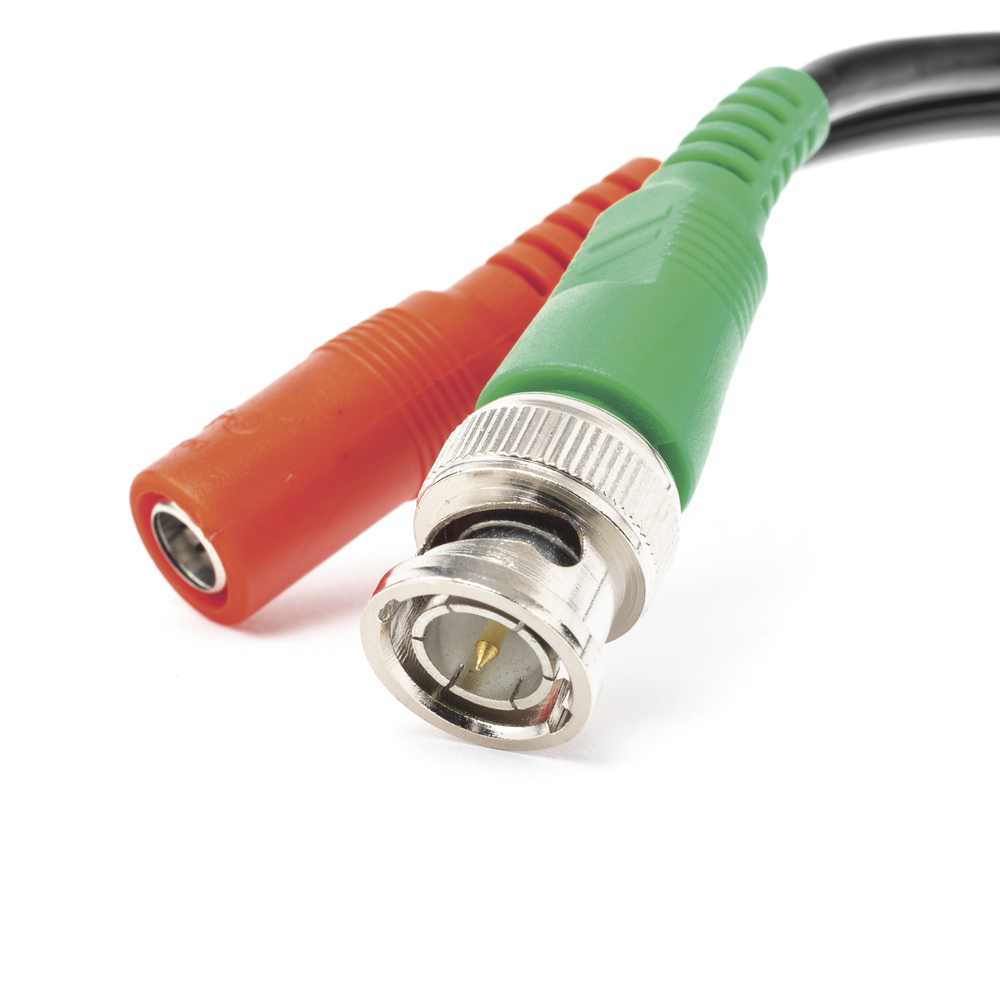 Armored Coaxial Cable with BNC Connector (Video) and Power / 40 m Length / Optimized for 4K Cameras / Indoor Use