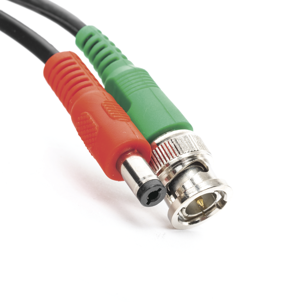 Armored Coaxial Cable with BNC Connector (Video) and Power / 40 m Length / Optimized for 4K Cameras / Indoor Use