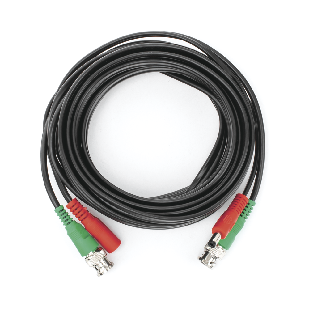 Cable Coaxial Armado con Conector BNC (Video) y Alimentación / Longitud de 5 mts /, Optimizado para Cámaras 4K / Uso en Interior