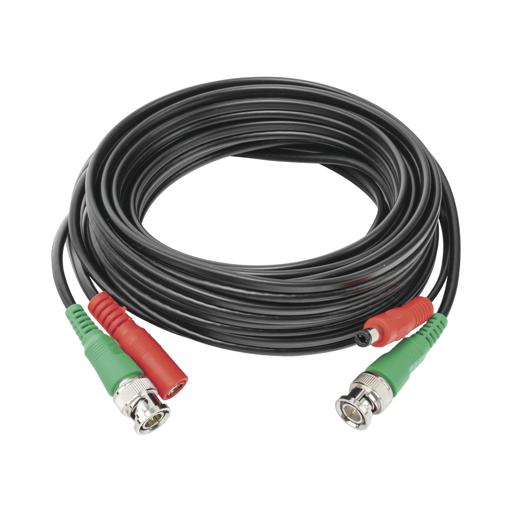 Cable Coaxial Armado con Conector BNC (Video) y Alimentación / Longitud de 5 mts /, Optimizado para Cámaras 4K / Uso en Interior
