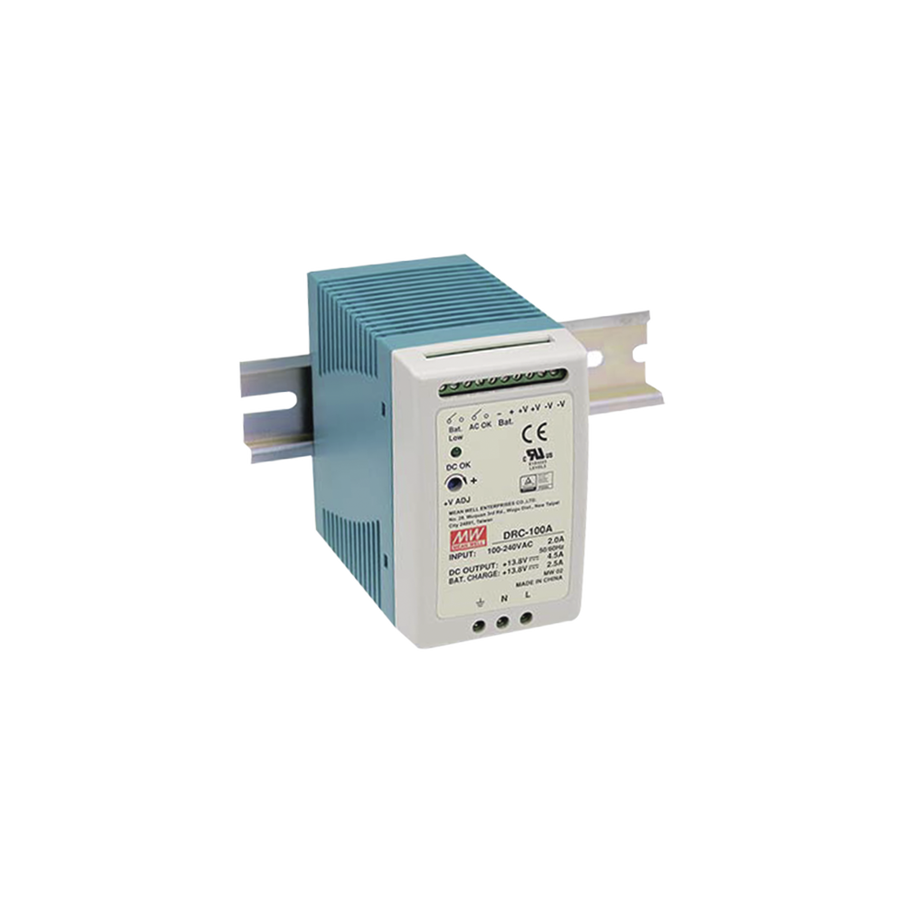 Fuente de poder Riel Din 12V, 100W con Cargador de Batería