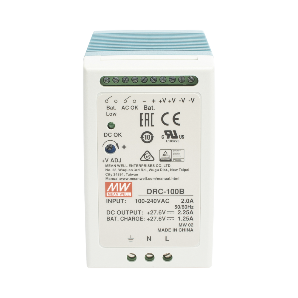 Fuente de poder Riel Din 24V, 100W con Cargador de Bateria