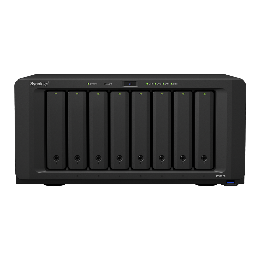 Servidor NAS de escritorio con 8 bahías / Expansible a 18 bahías / Hasta 256 TB / 4GB de RAM